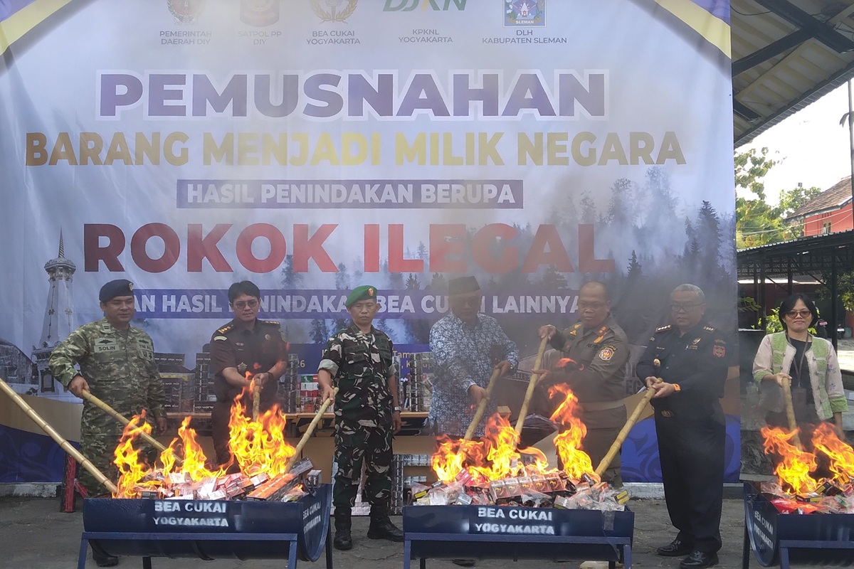 Peredaran Rokok Ilegal di DIY Naik, 412.000 Batang Dimusnahkan
